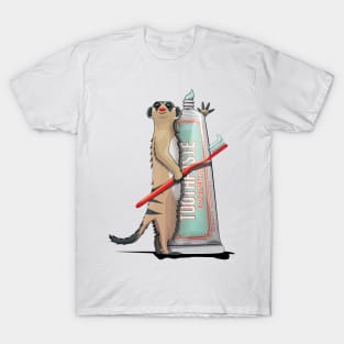 Meerkat Cleaning Teeth T-Shirt